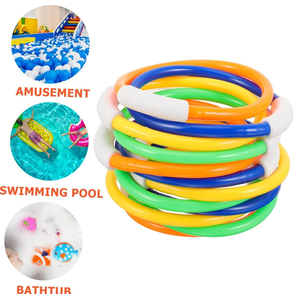 Aquatic Diving - 4 kleurrijke duikringen, voor zwembadspellen -