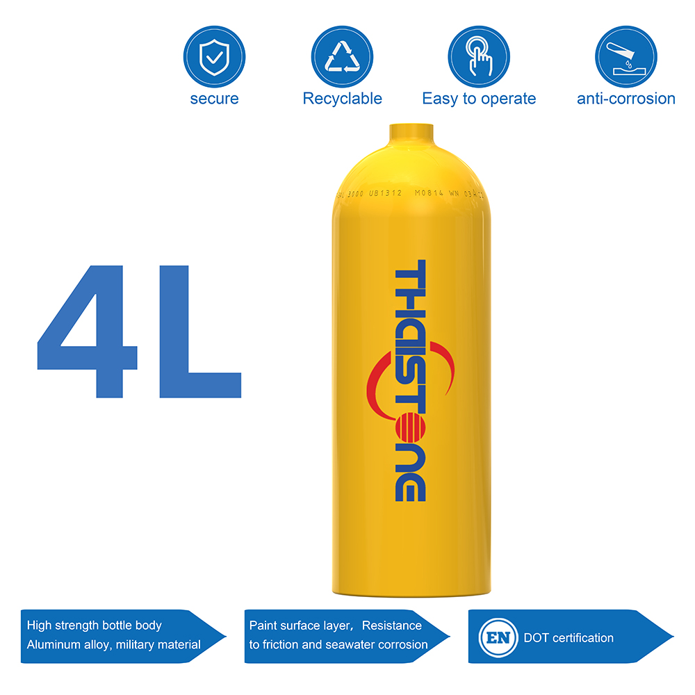 Aquatic Diving - 1PC TPED duikfles (zonder regulator), 4L