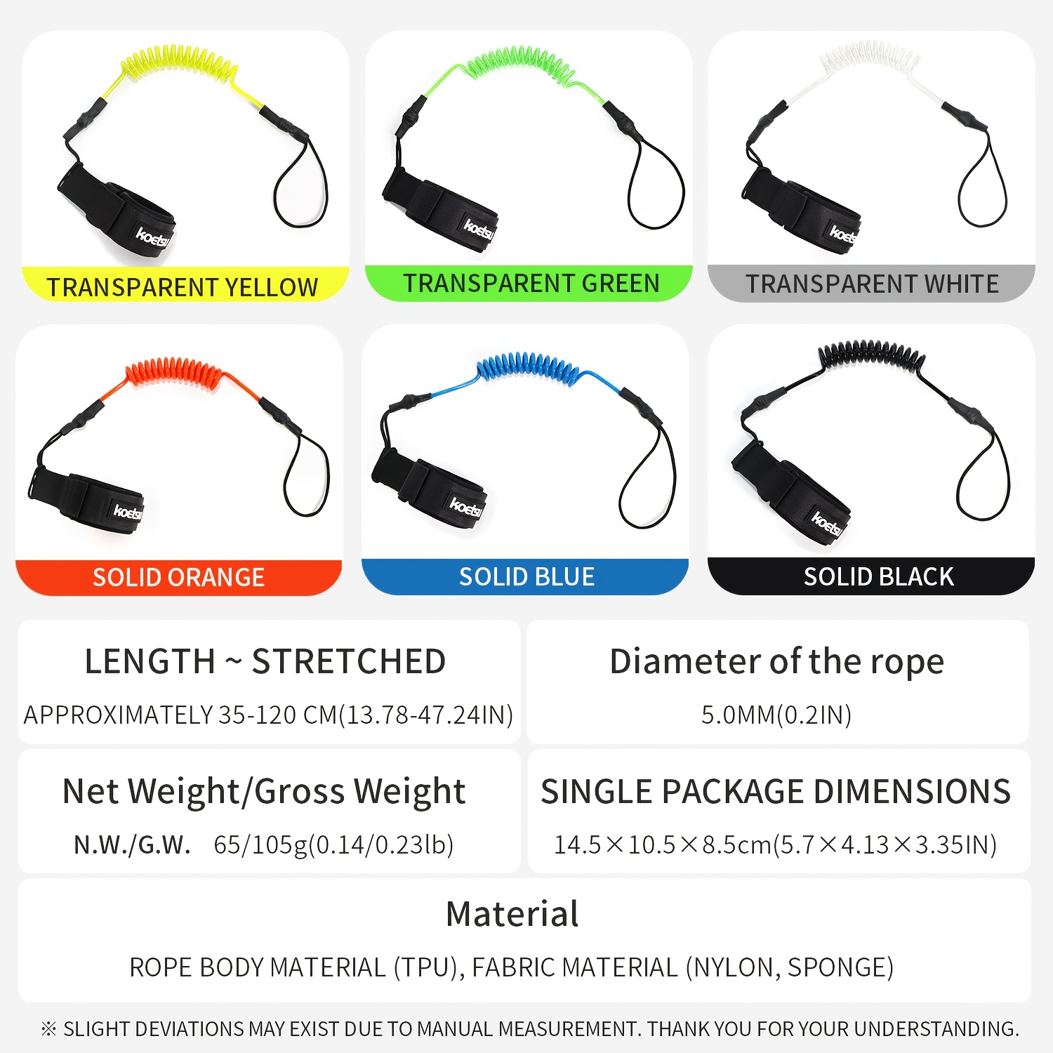 KOETSU Bodyboard Leash, 5 mm T - Stand Up Paddle Leash recensie en prijs